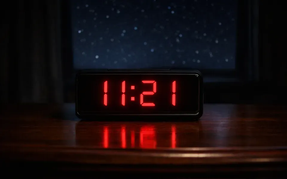 Réveil numérique affichant 11h21
