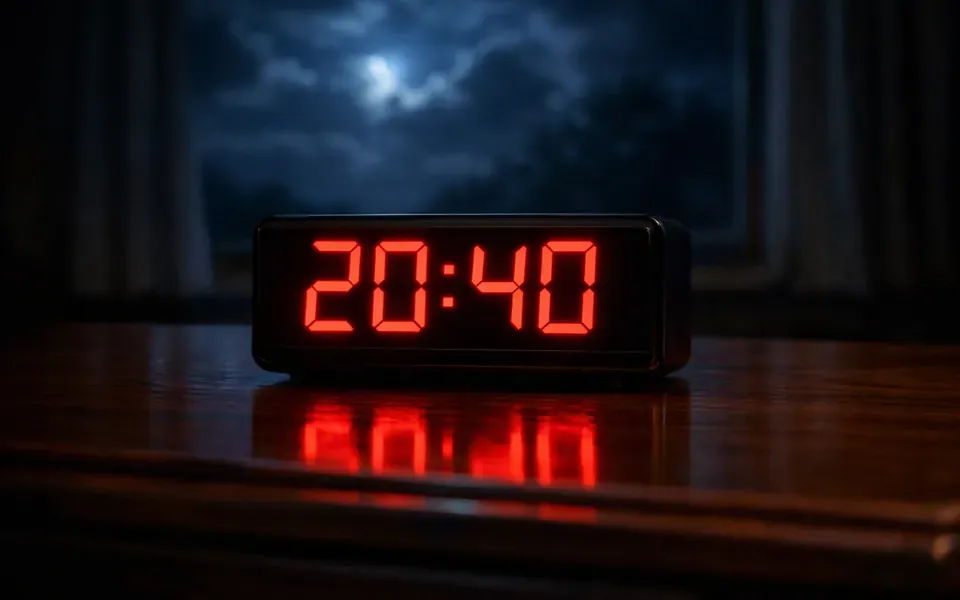 Réveil numérique affichant 20h40