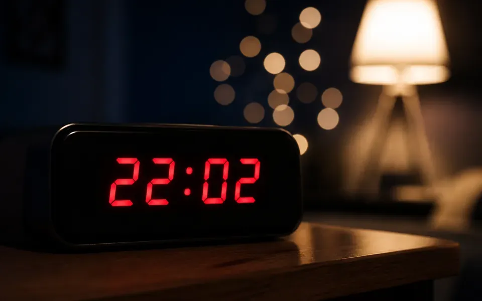 Reveil numerique affichant 22h02