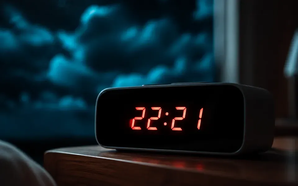 Reveil numerique affichant 22h21