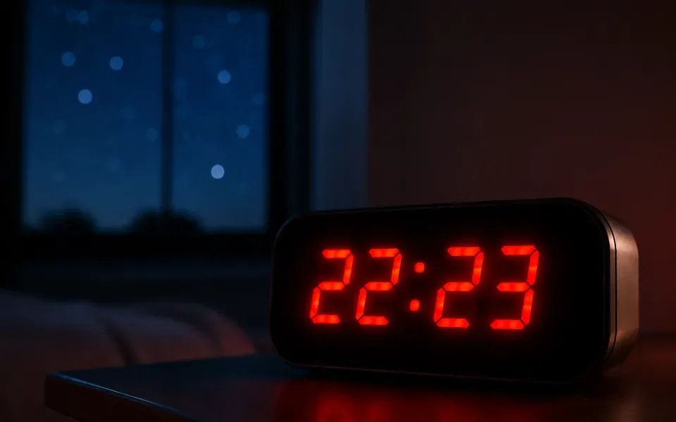 Reveil numerique affichant 22h23