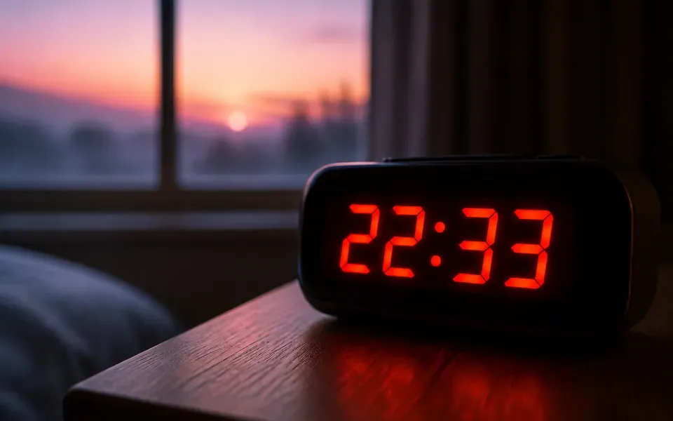 Reveil numerique affichant 22h33