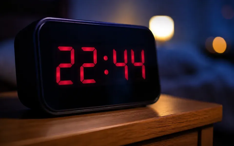 Reveil numerique affichant 22h44