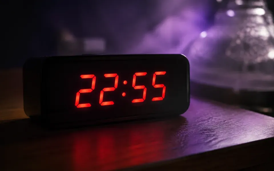 Reveil numerique affichant 22h55