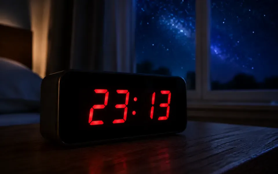 Reveil numerique affichant 23h13