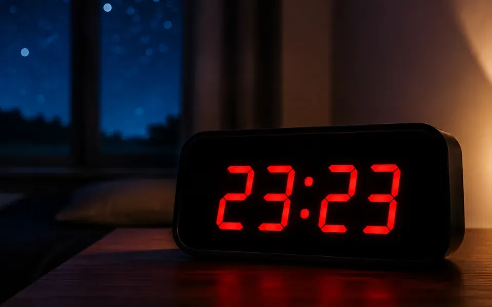 Reveil numerique affichant 23h23