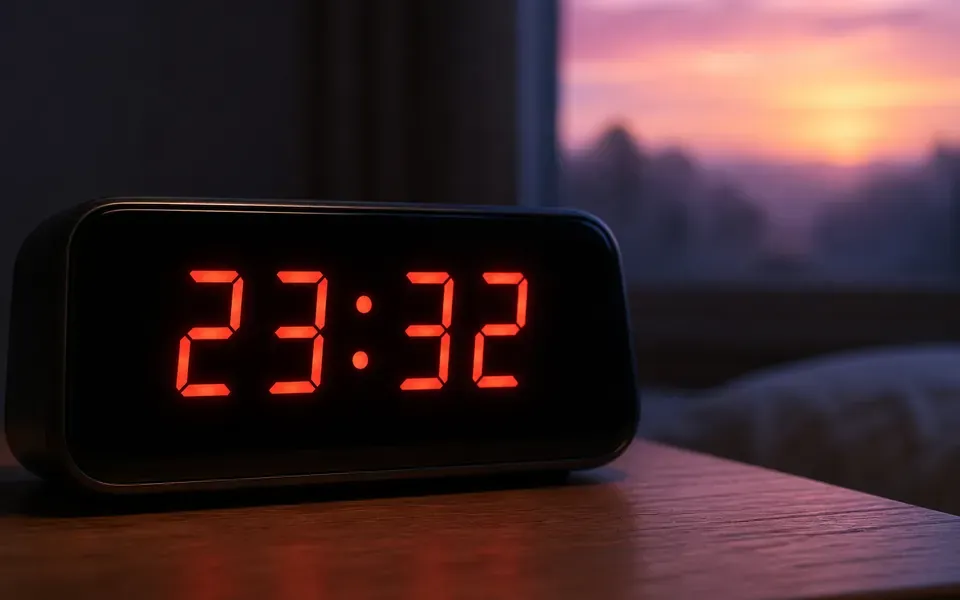 Reveil numerique affichant 23h32